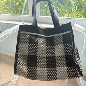 Proenza Schouler Black and White Tote Bag with Mesh Texture